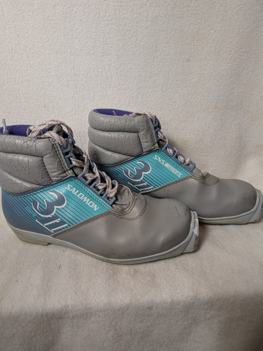Salomon 311 SR XC Cross Country SNS Profil Ski Boots Size 23.5 37 Gray Used
