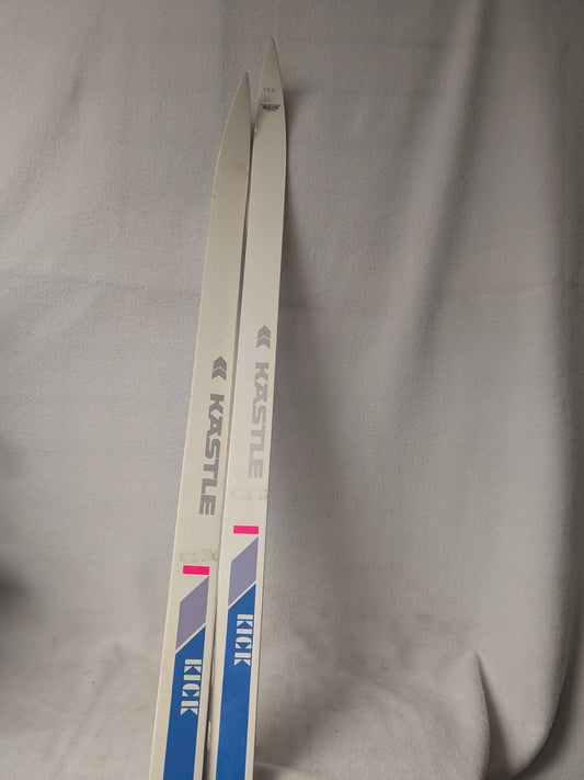 Cross Country Kastle Kick XC Skis NNN Bindings Size 215 Cm White Used