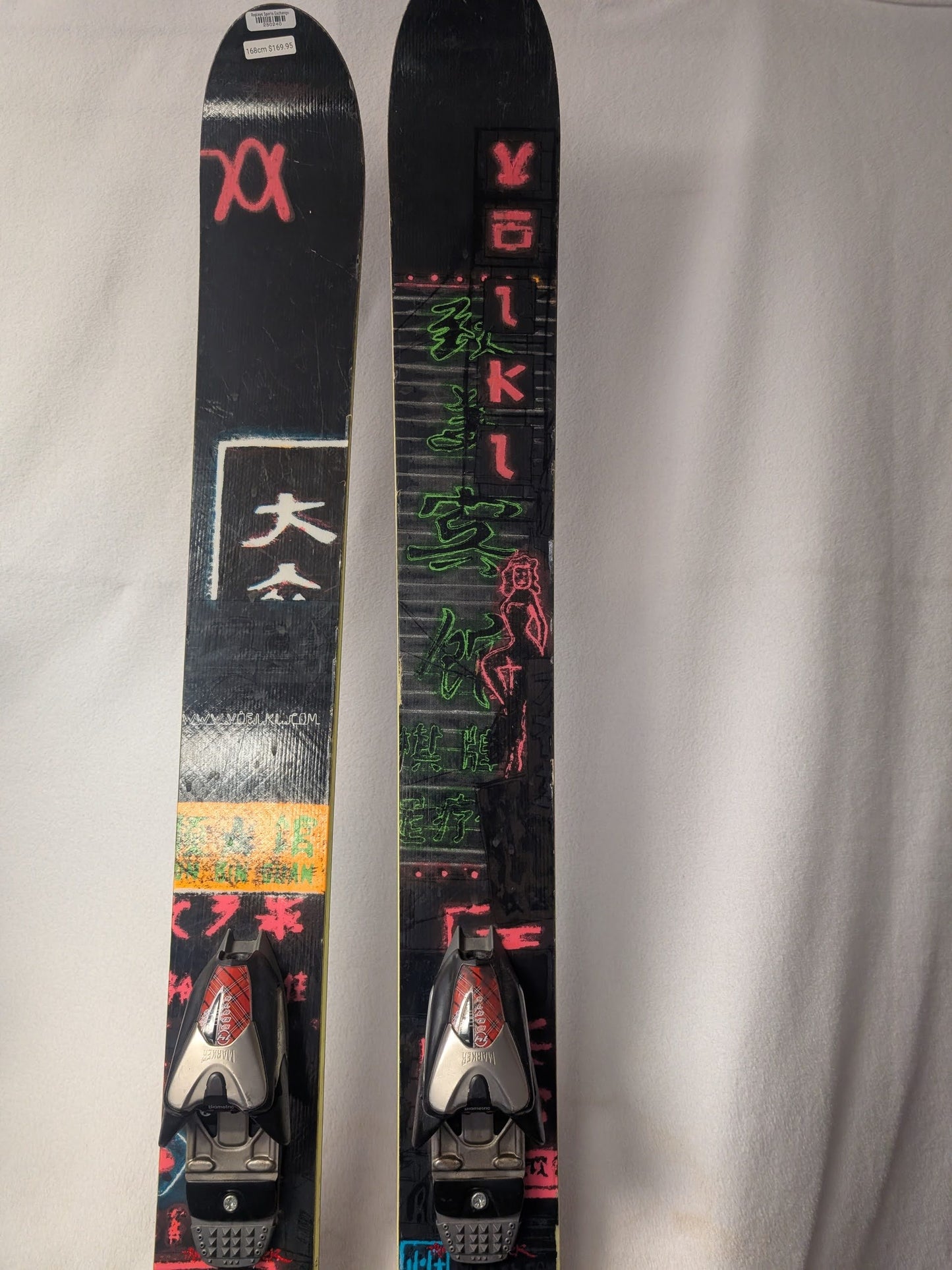 Volkl Buddha Skis Marker 14 Airpad Bindings Size 168 Cm Black Used