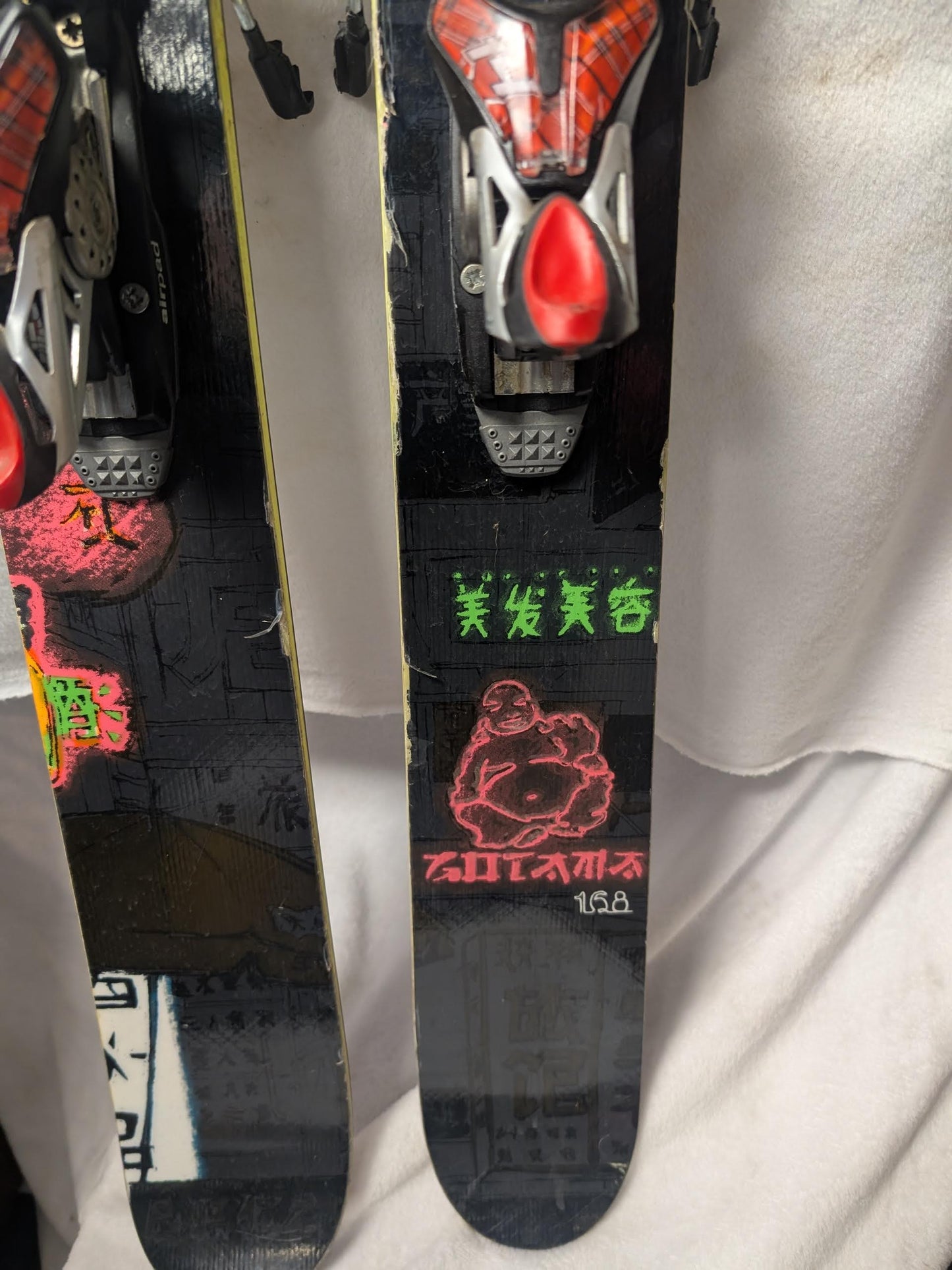 Volkl Buddha Skis Marker 14 Airpad Bindings Size 168 Cm Black Used