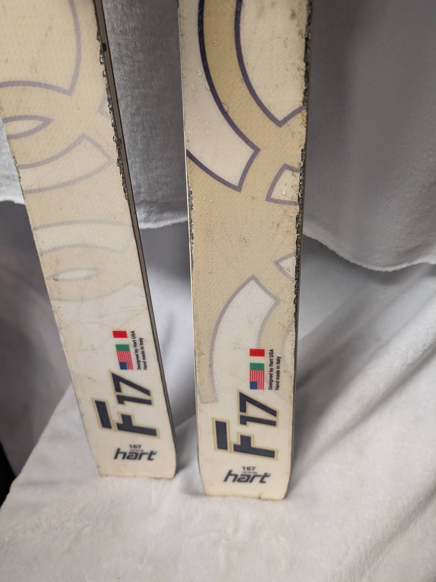 Hart F17 Skis Marker Griffin Bindings 167 Cm Color White Condition Used