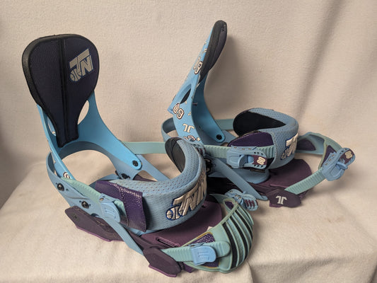 TechNine Snowboard Bindings Size Large Color Blue Condition Used