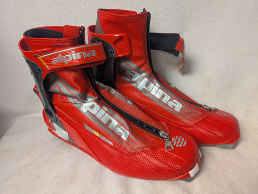 Alpina XC Cross Country NNN Ski Boots Size 30.5 46 Red Used Velcro Fix