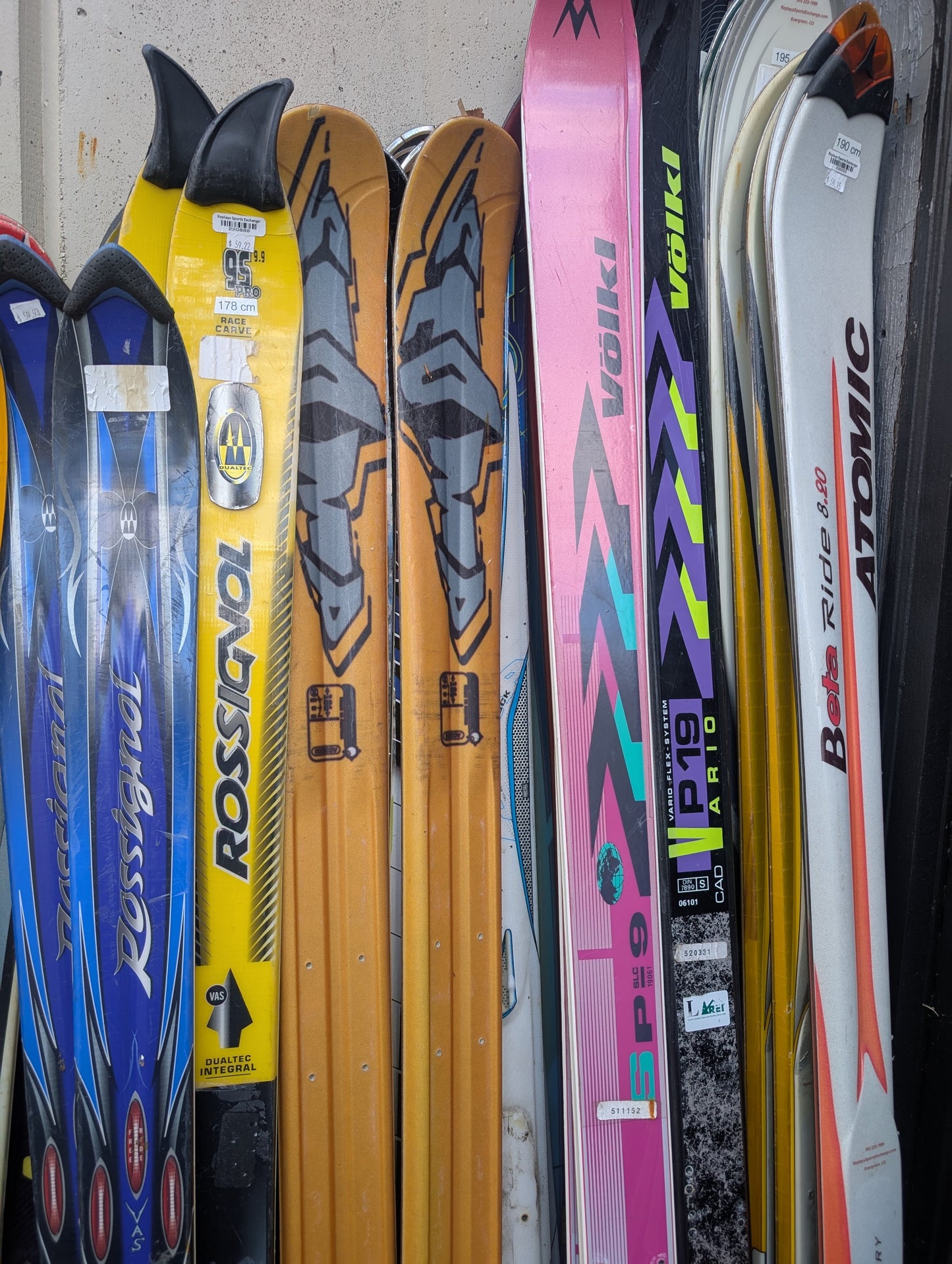 Assorted Skis No Bindings Used One Pair $59, Buy 3 get 2 free