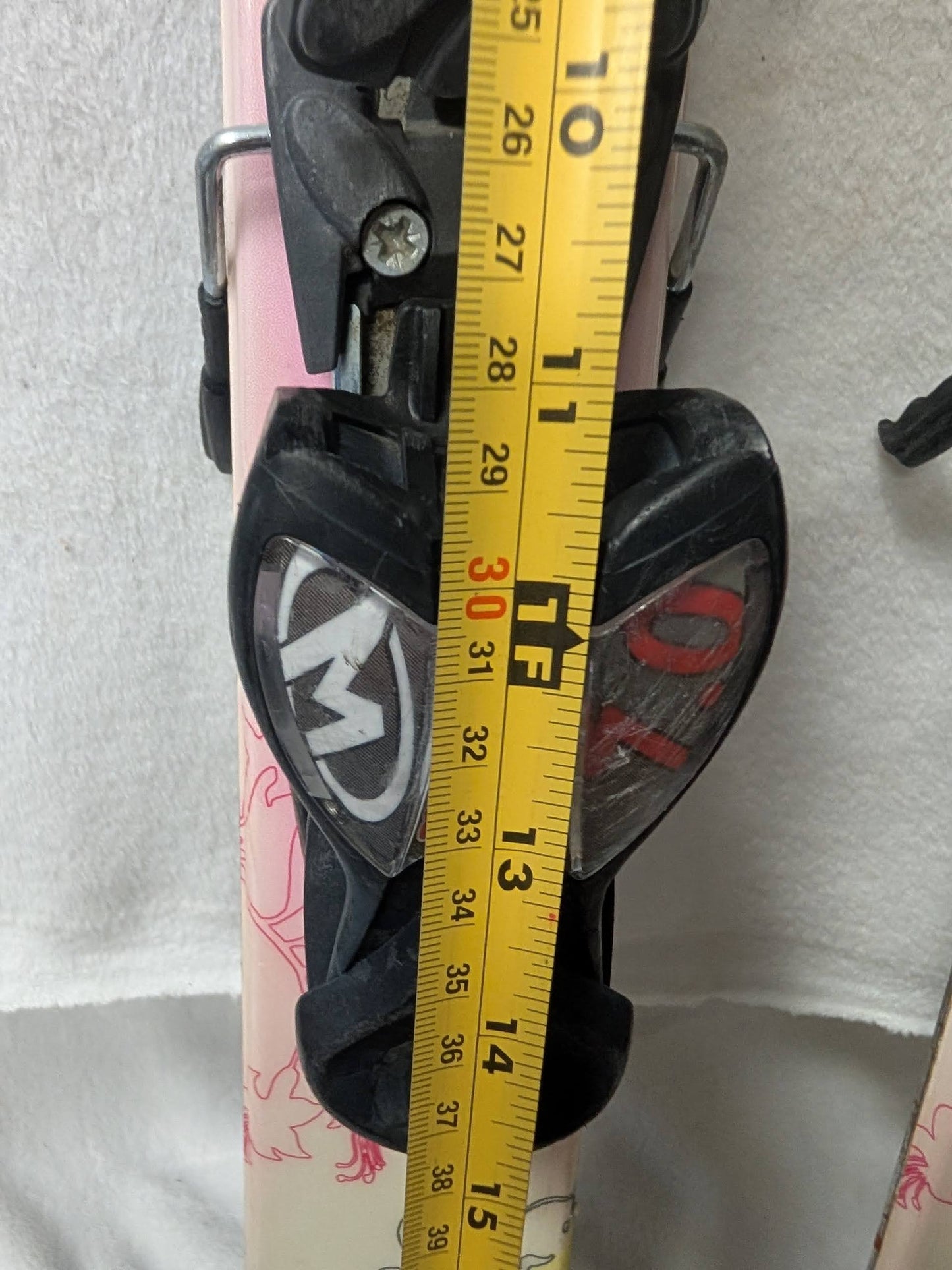 K2 Luv Bug Skis Marker 7.0 Bindings 135 Cm Color Pink Condition Used