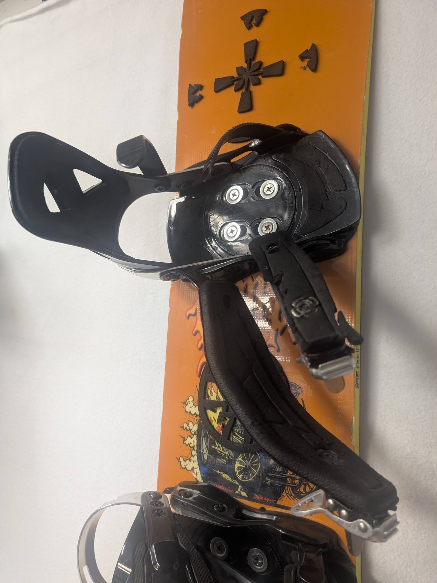 Kemper Snowboards Lamar MX1 Bindings Size 110 Cm Color Orange Condition Used