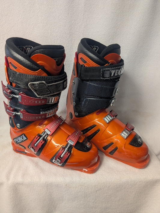 Tecnica Icon TNT Carbon Ski Boots Size 27.5 Color Orange Condition Used