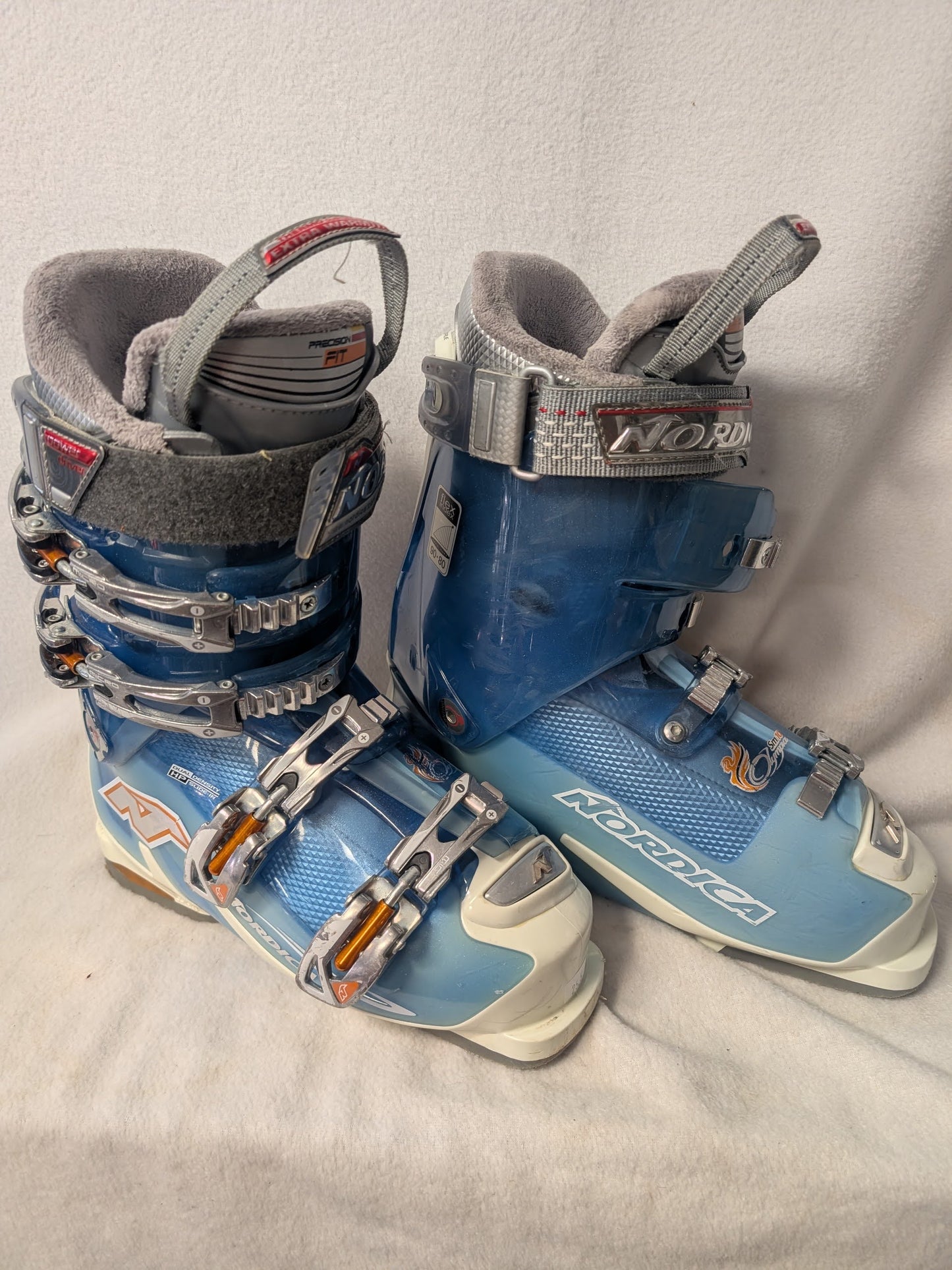 Nordica Olympia Sm10 Women's Ski Boots Size 25.5 Color Blue Condition Used