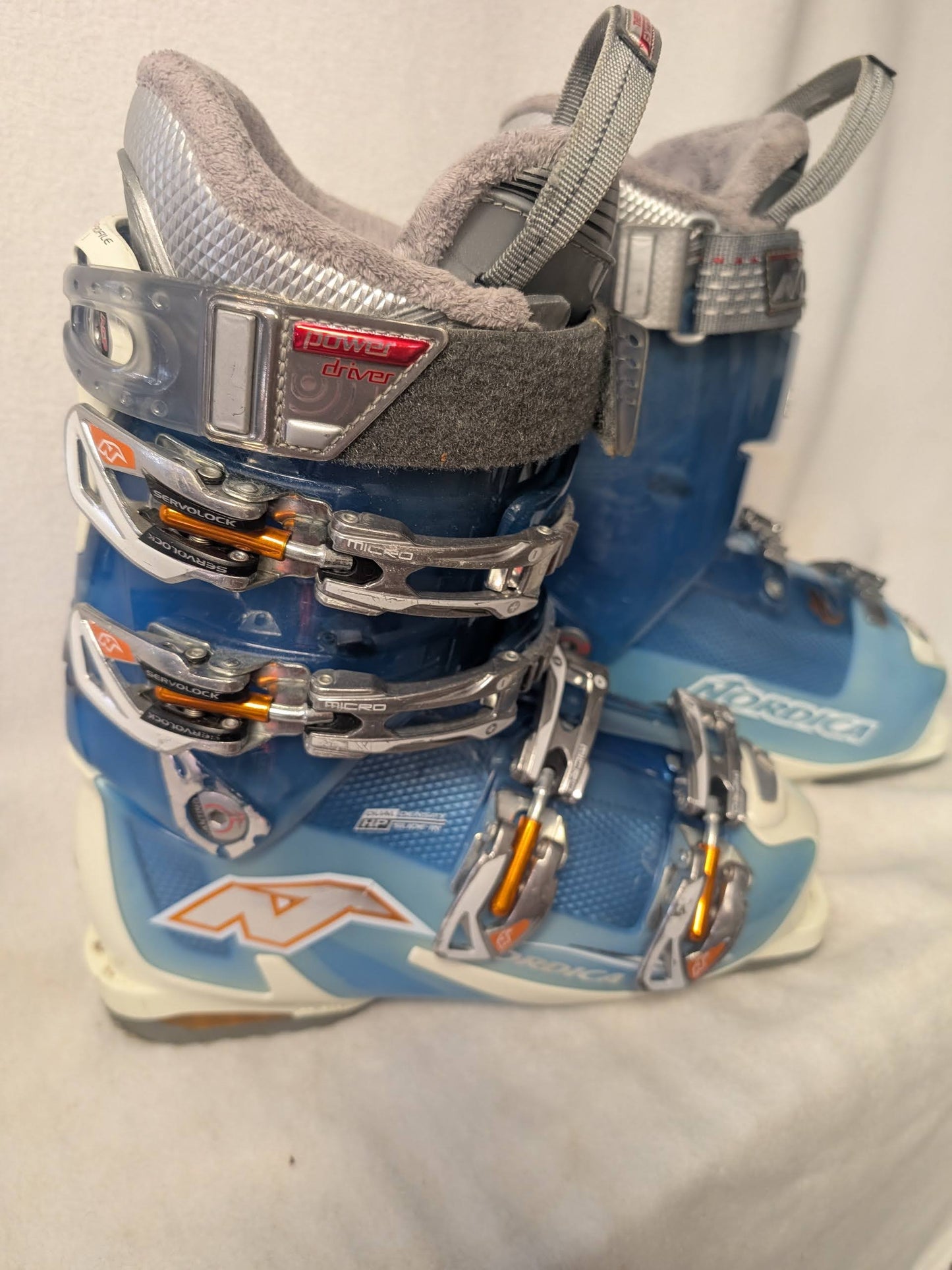 Nordica Olympia Sm10 Women's Ski Boots Size 25.5 Color Blue Condition Used