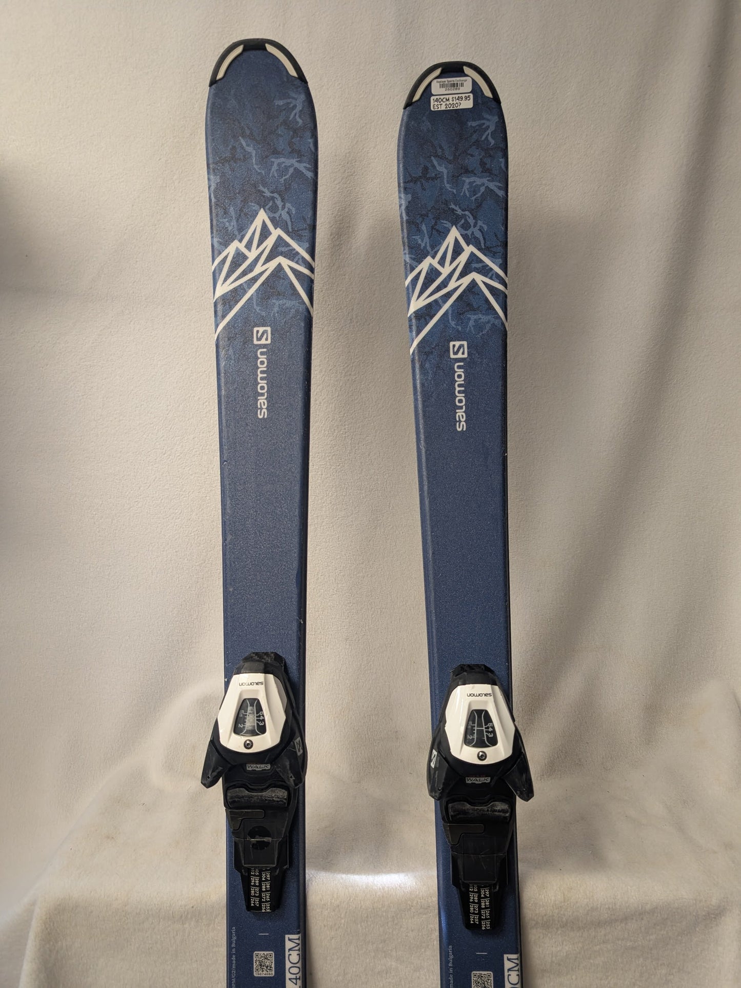 Salomon QST Jr Skis/Grip Walk Bindings Size 140 Cm Blue Used