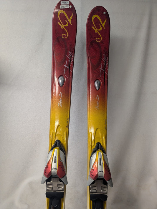 K2 Burnin Luv Skis Marker Mod 11 Bindings 157 Cm Color Red Condition Used
