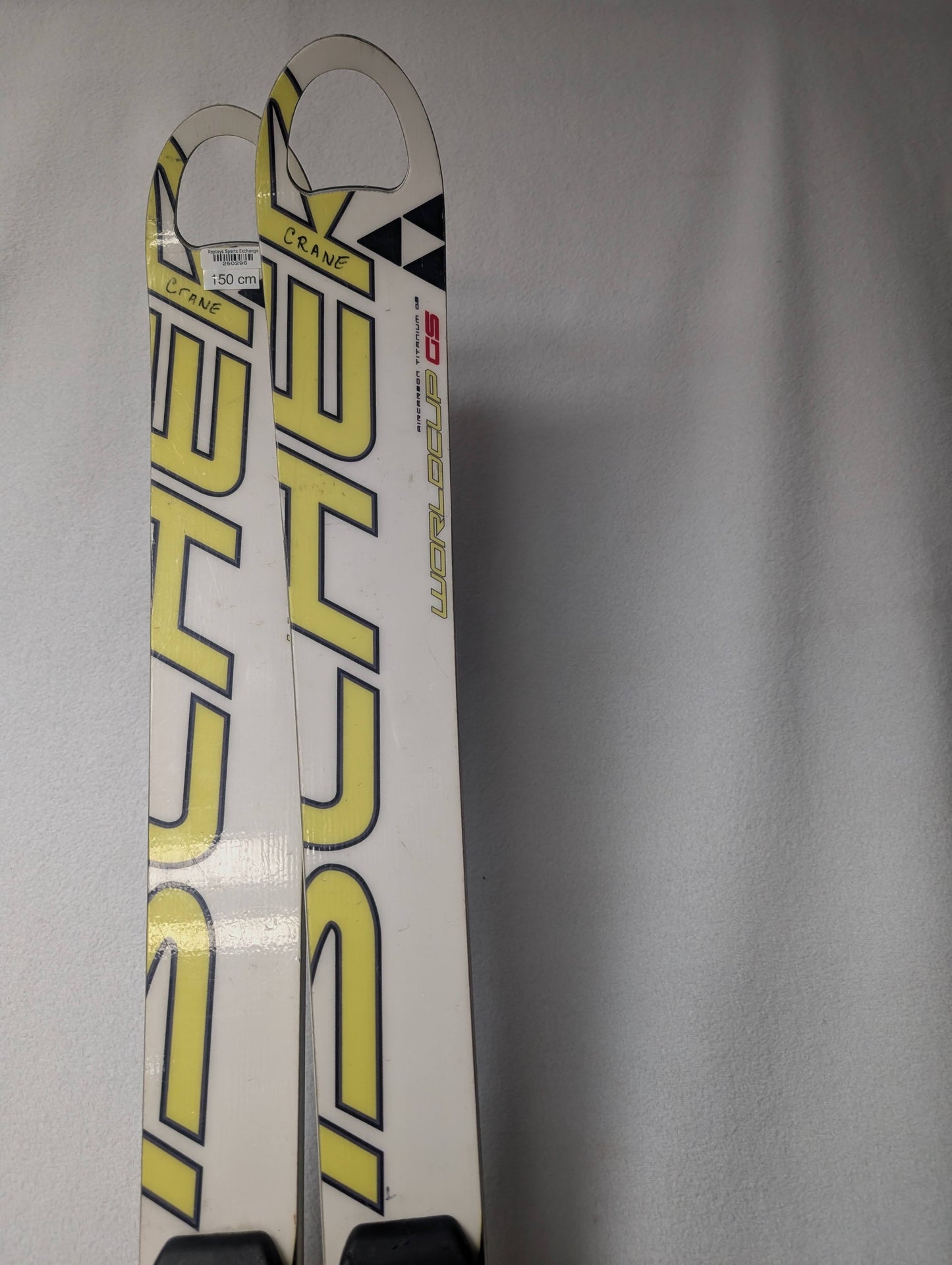 Fischer WorldCup GS Skis RC4 Bindings 150 cm Yellow Used