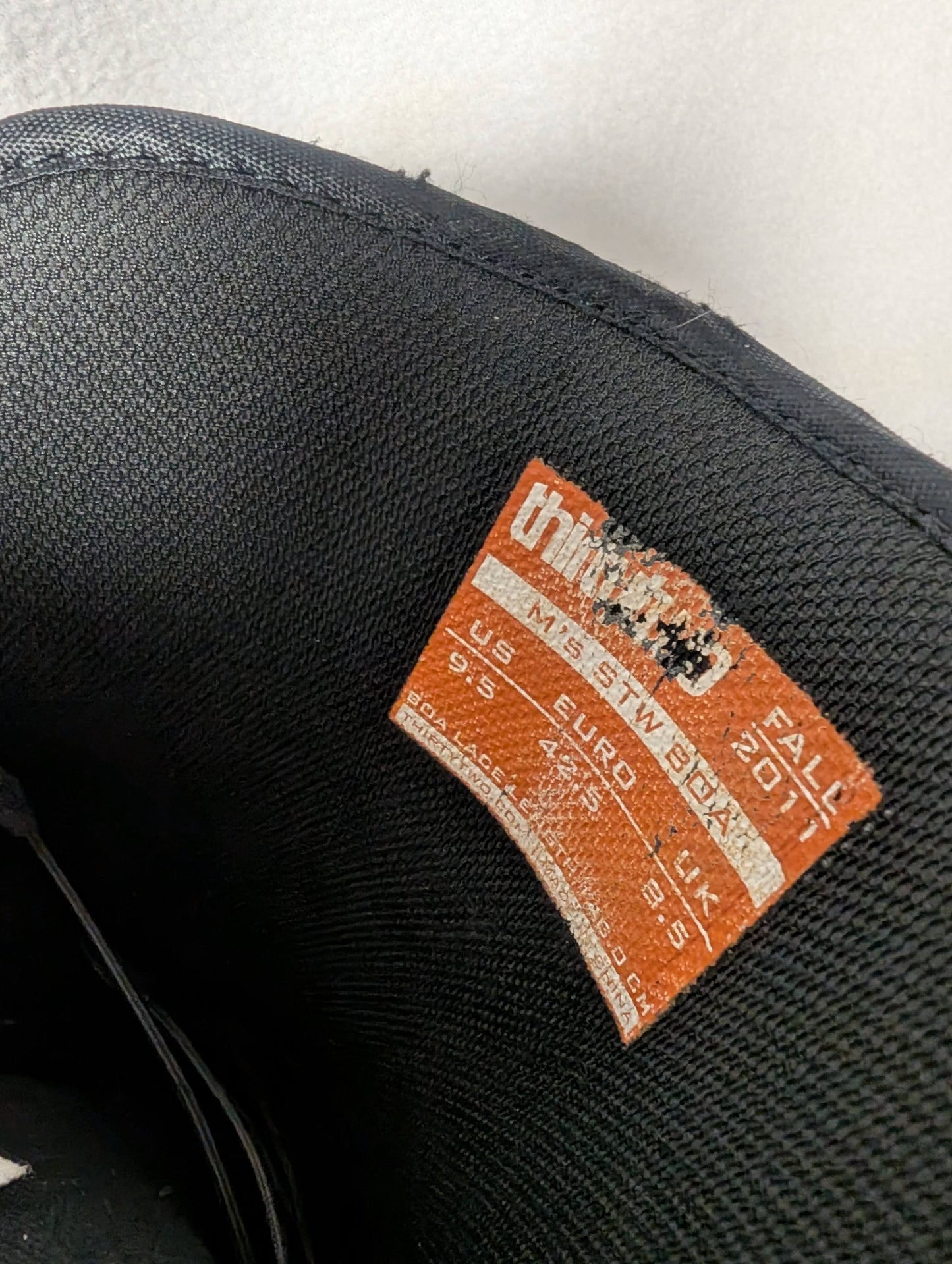 ThirtyTwo Griffon Snowboard Boots Size 9.5 Black Used Boa