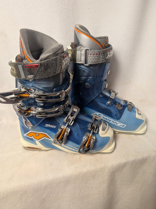 Nordica Olympia Sm10 Women's Ski Boots Size 25.5 Color Blue Condition Used