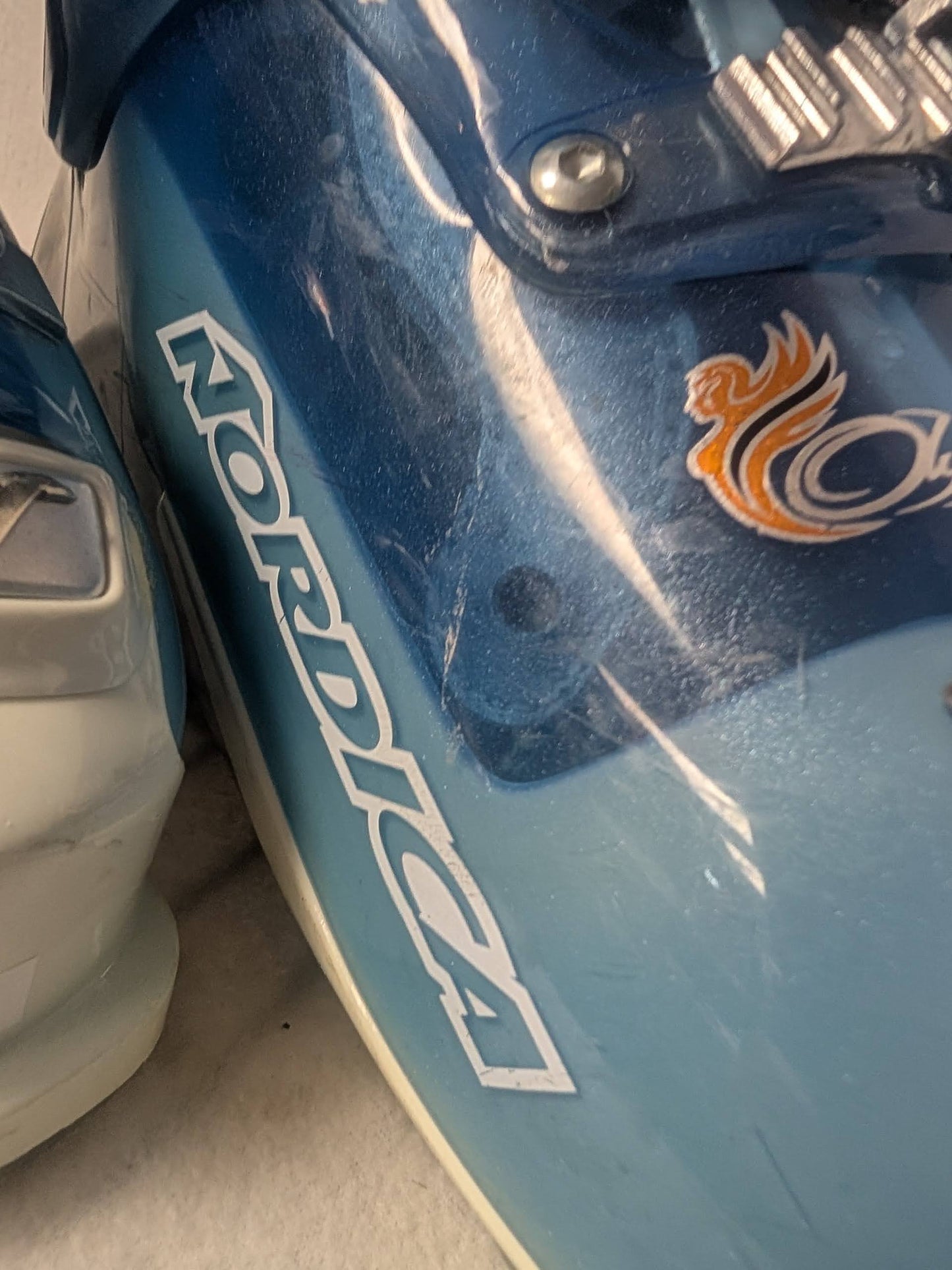 Nordica Olympia Sm10 Women's Ski Boots Size 25.5 Color Blue Condition Used