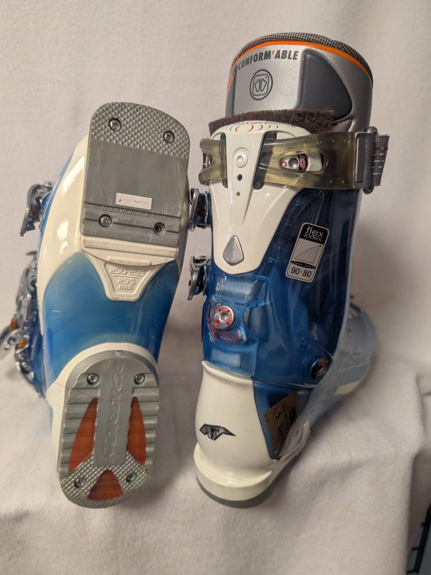 Nordica Olympia Sm10 Women's Ski Boots Size 25.5 Color Blue Condition Used