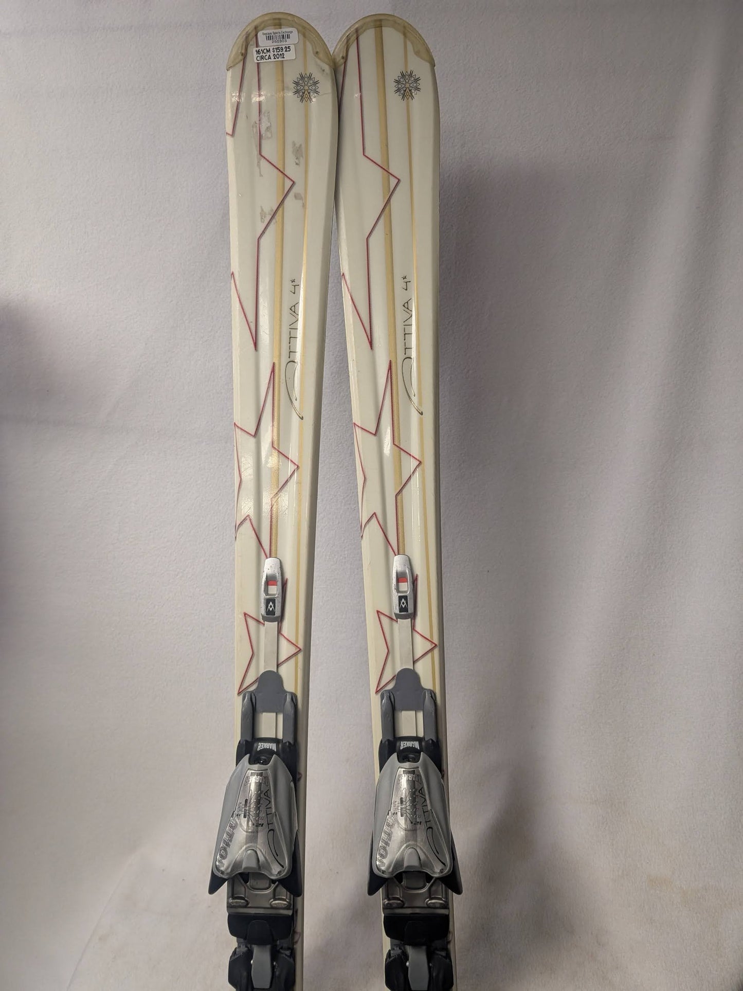 Volkl Attiva 4 Skis Marker Motion Bindings Size 161 Cm White Used