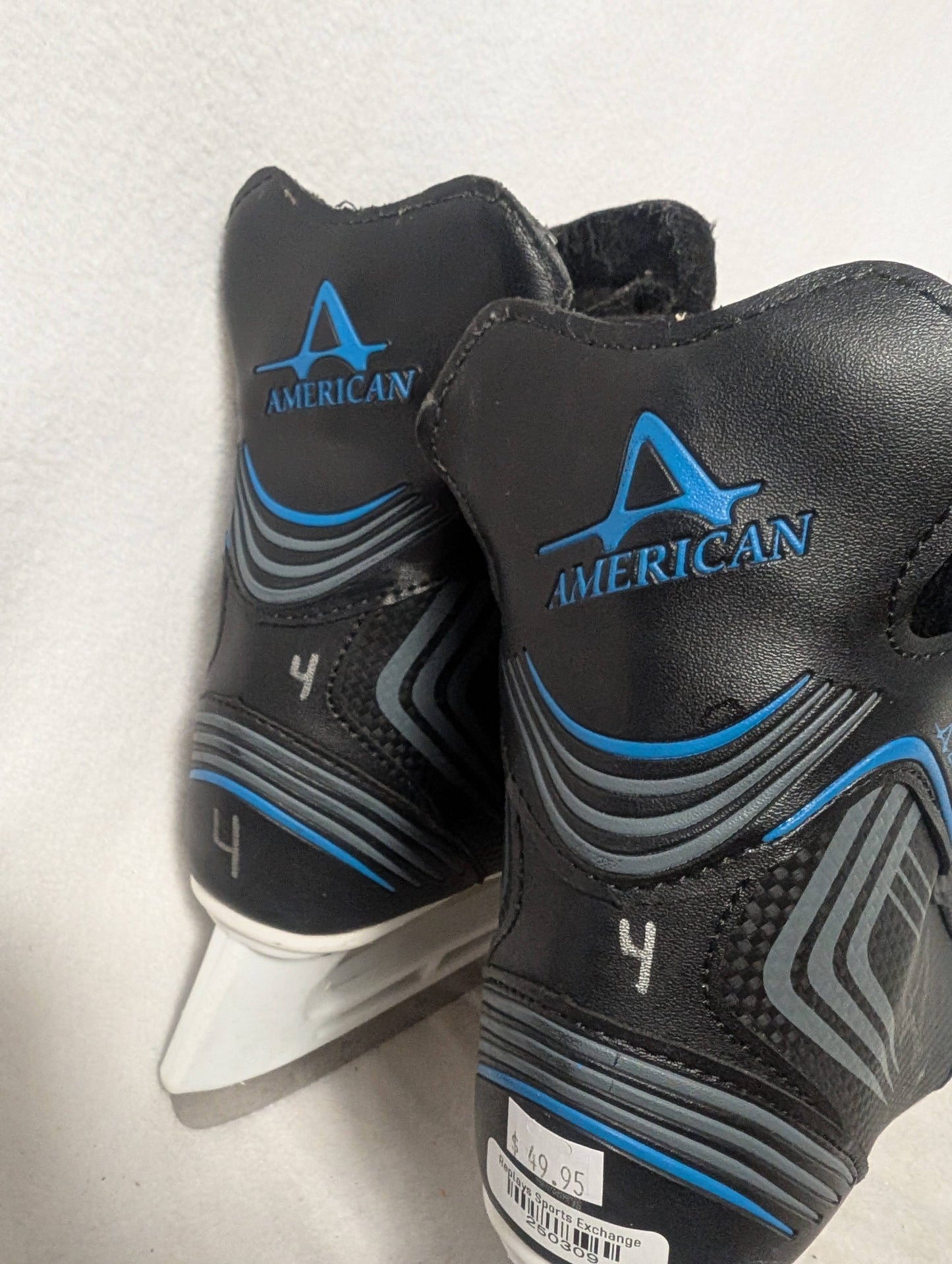 American 2.0 Hockey Ice Skates Size 4 Color Black Condition Used