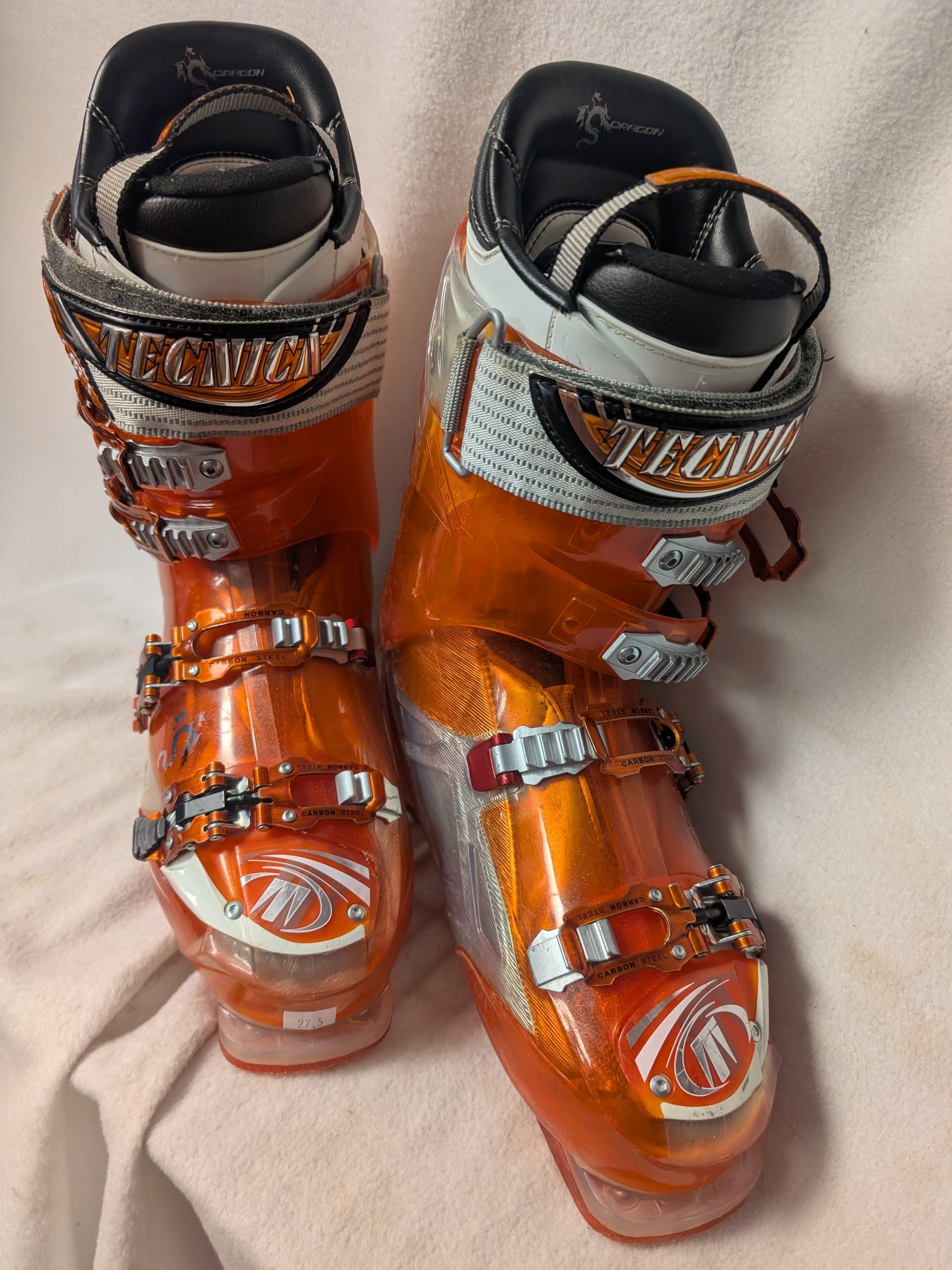 Tecnica Dragon Ski Boots Size 27.5 Color Orange Condition Used ...
