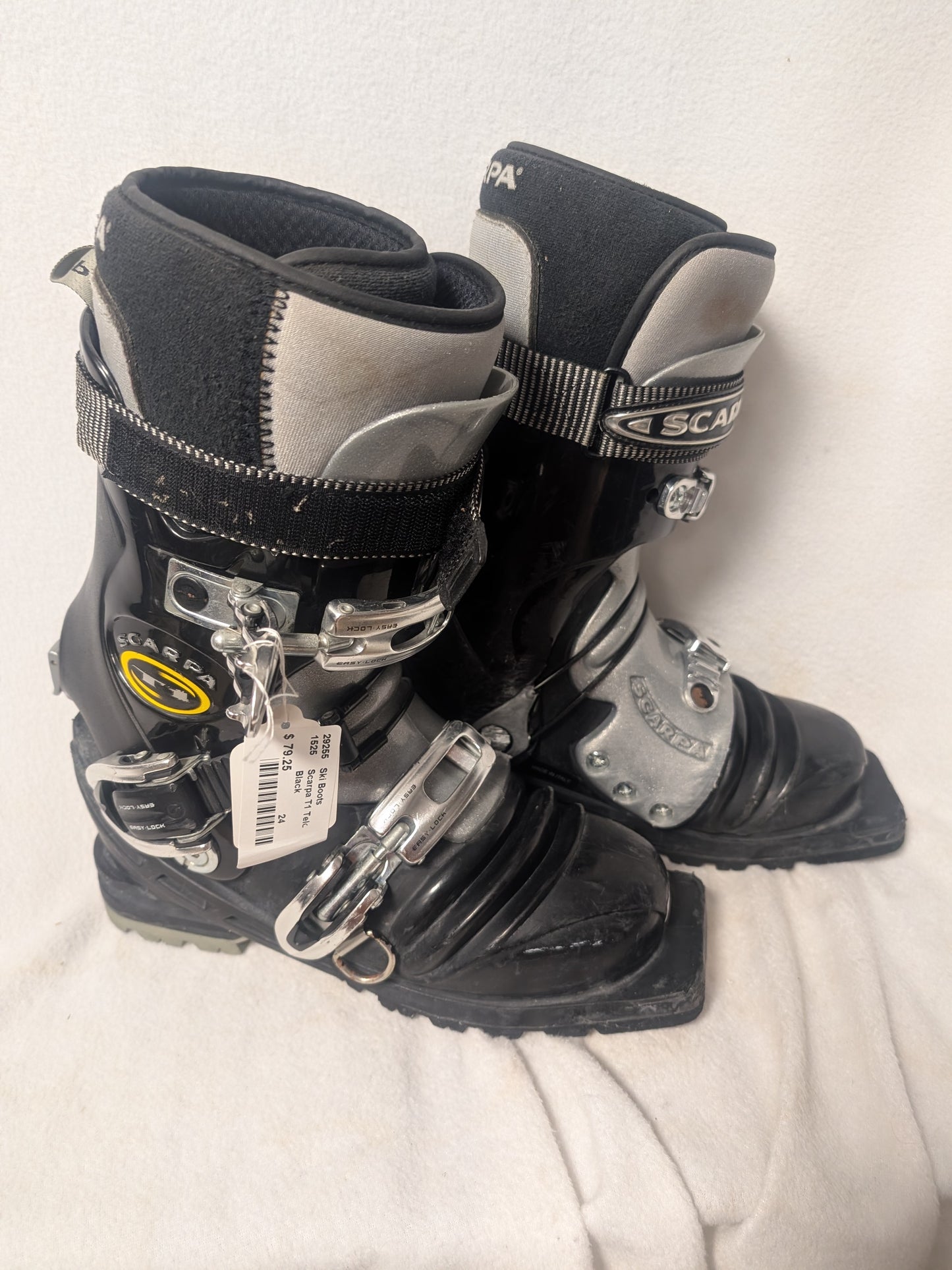 Scarpa T1 Telemark Ski Boots Size 24 Color Black Condition Used XC