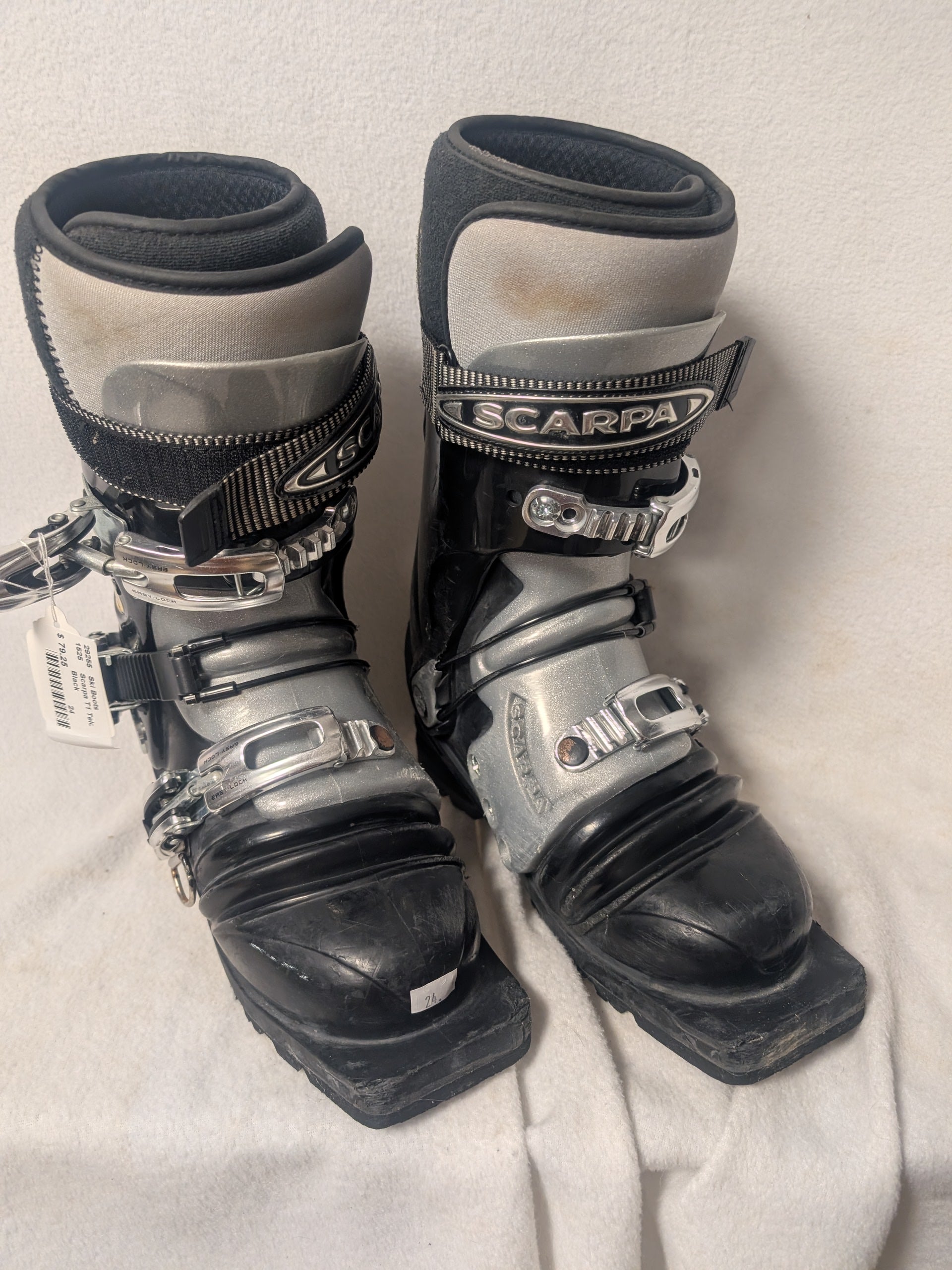 Scarpa T1 Telemark Ski Boots Size 24 Color Black Condition Used XC