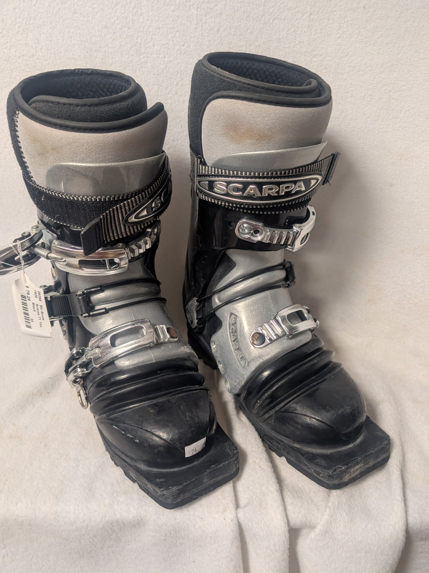 Scarpa T1 Telemark Ski Boots Size 24 Color Black Condition Used XC