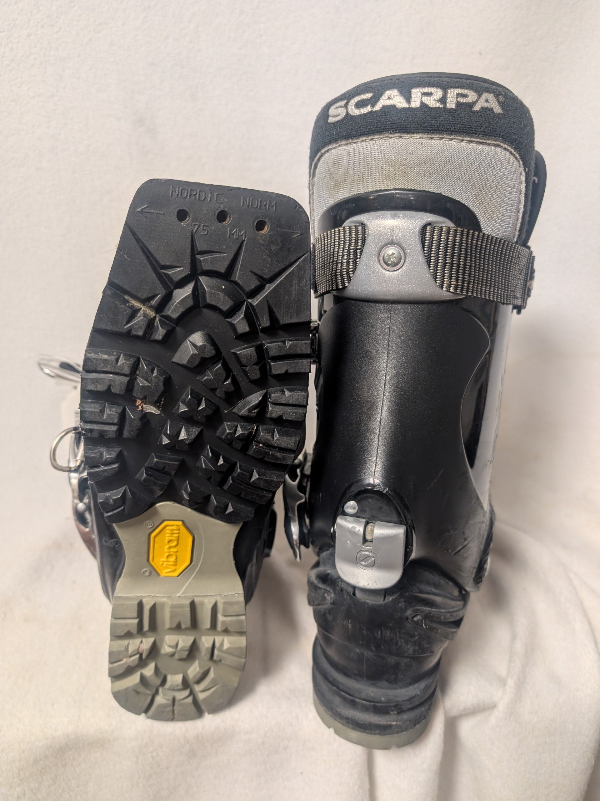 Scarpa T1 Telemark Ski Boots Size 24 Color Black Condition Used XC