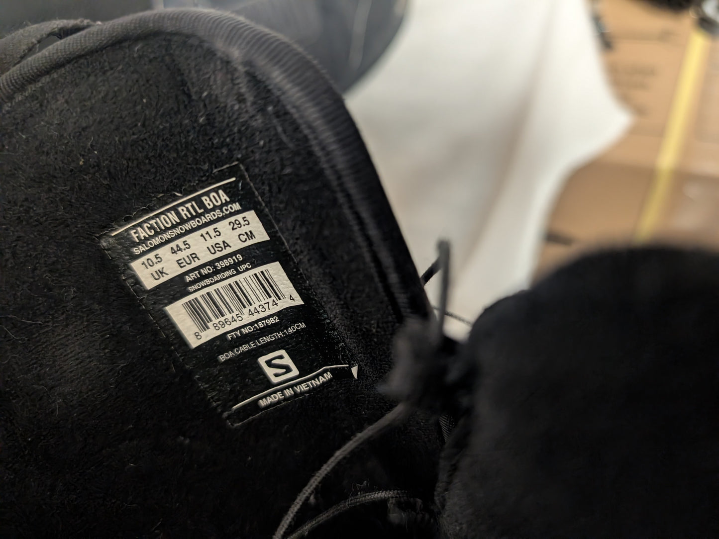 Salomon Faction RTL Boa Snowboard Boots Size 11.5 Black Used