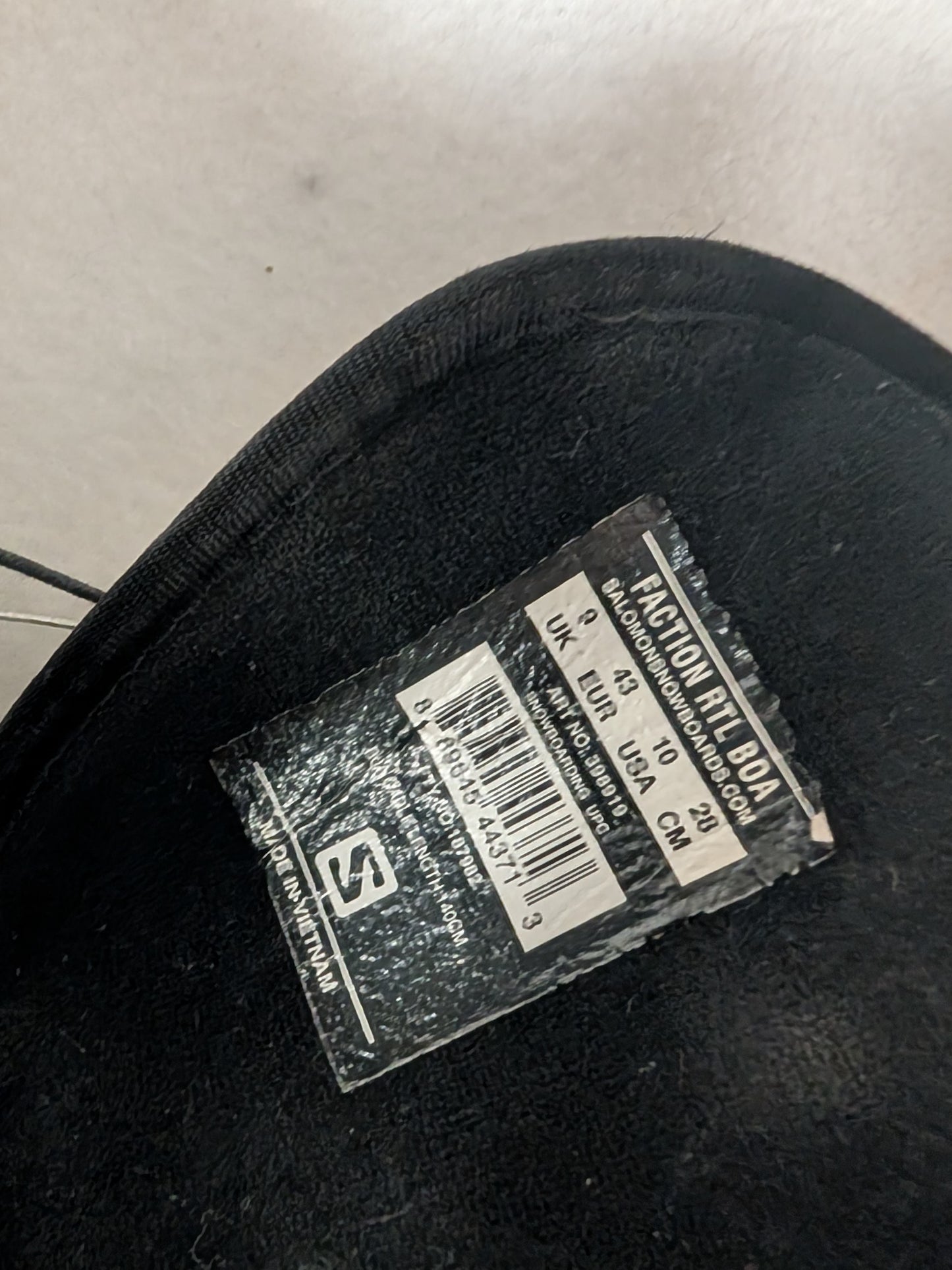 Salomon Faction RTL Boa Snowboard Boots Size 10 Black Used