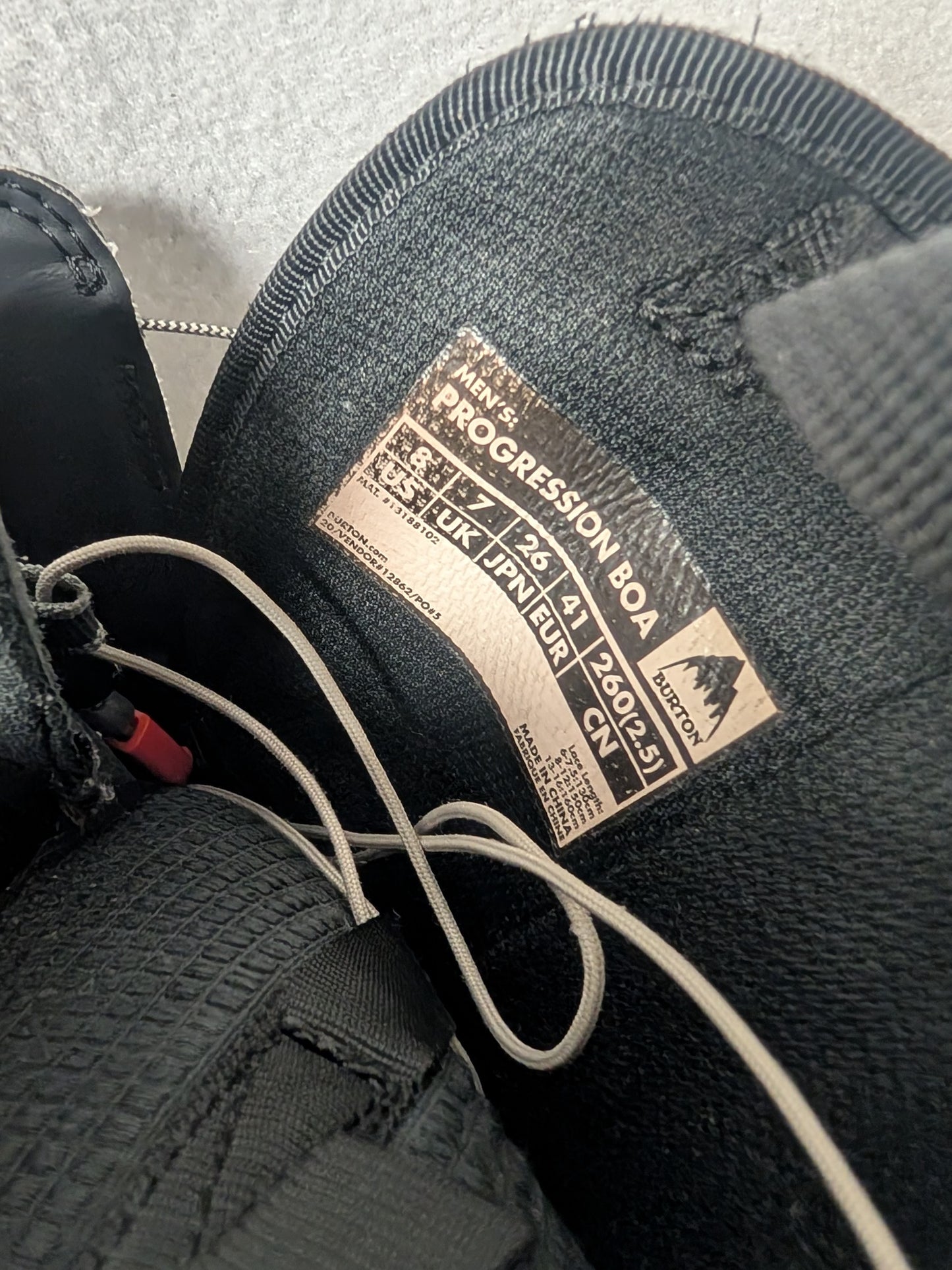 Burton Boa Progression Snowboard Boots Size 8 Black Used
