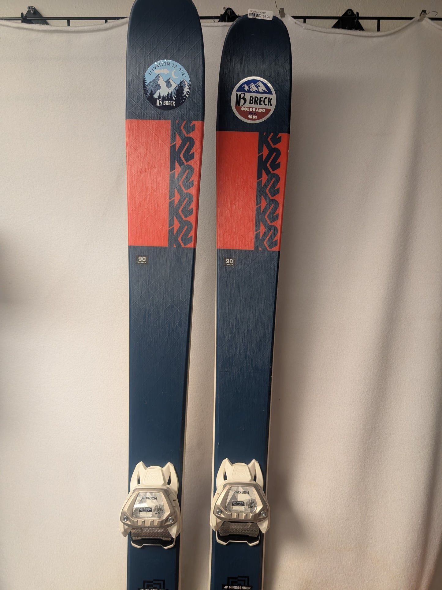 K2 Mindbender Skis Marker Griffon Bindings Size 170 Cm Blue Used