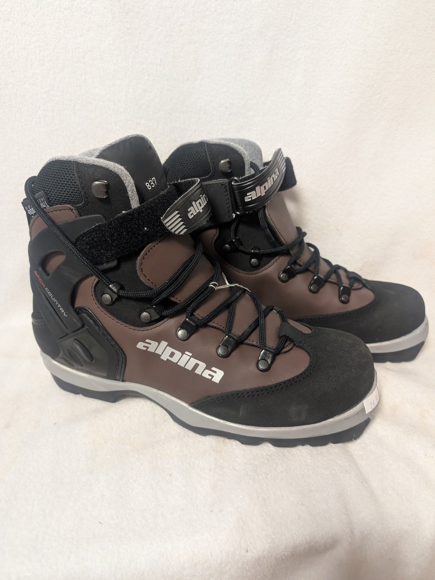 Alpina NNN BC Ski Boots Size 26.5 Color Maroon Condition Used XC