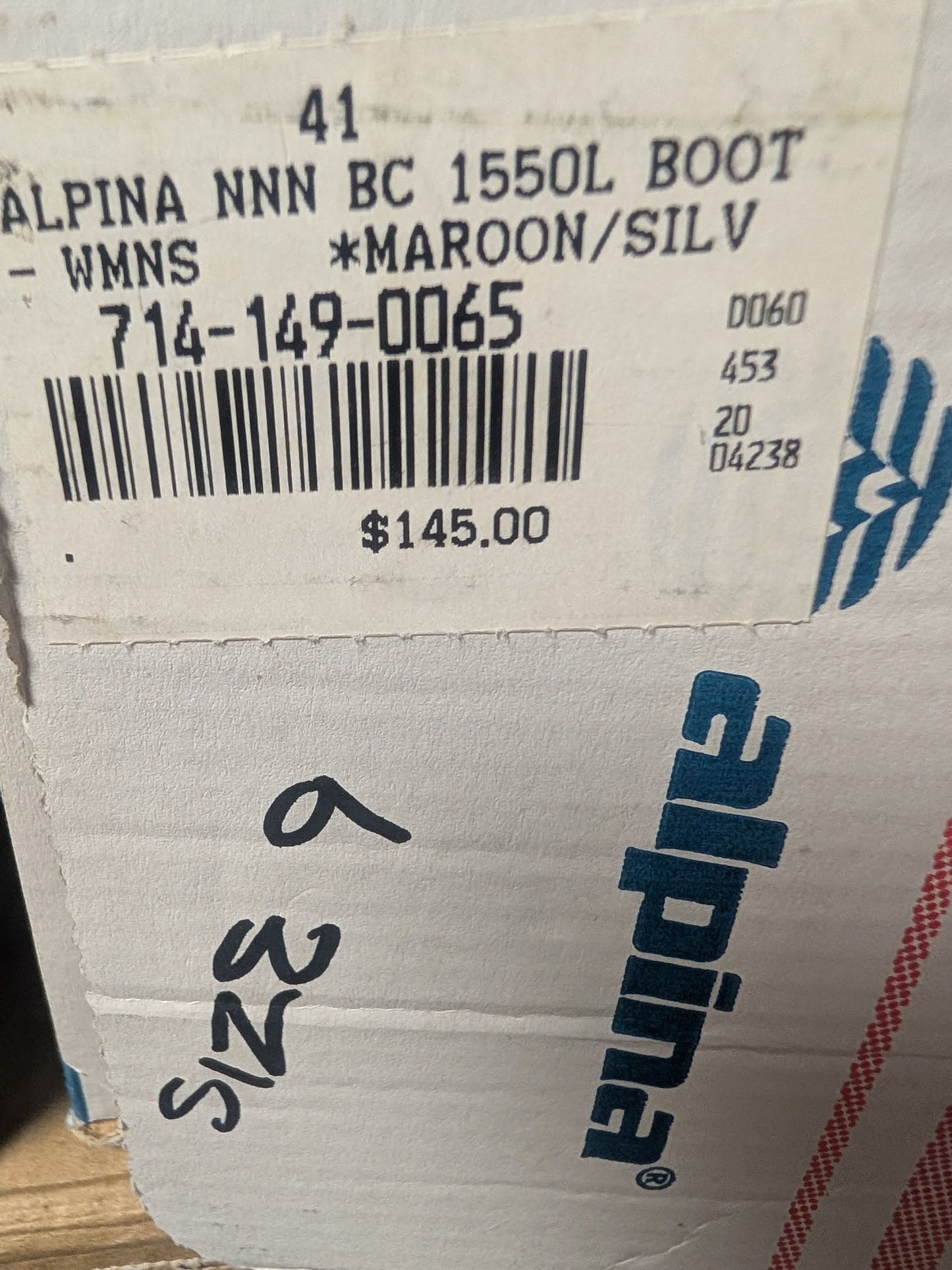 Alpina NNN BC Ski Boots Size 26.5 Color Maroon Condition Used XC