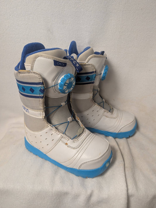 Burton Chloe Boa Women's Snowboard Boots Size 6 Color White Condition Used