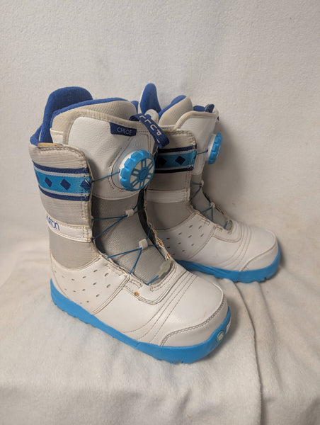 Burton Chloe Boa Women's Snowboard Boots Size 6 Color White Condition – Replays Sports Exchange Burton Chloe Boa Women's Snowboard Boots Size 6 Color White Condition – Replays Sports Exchange