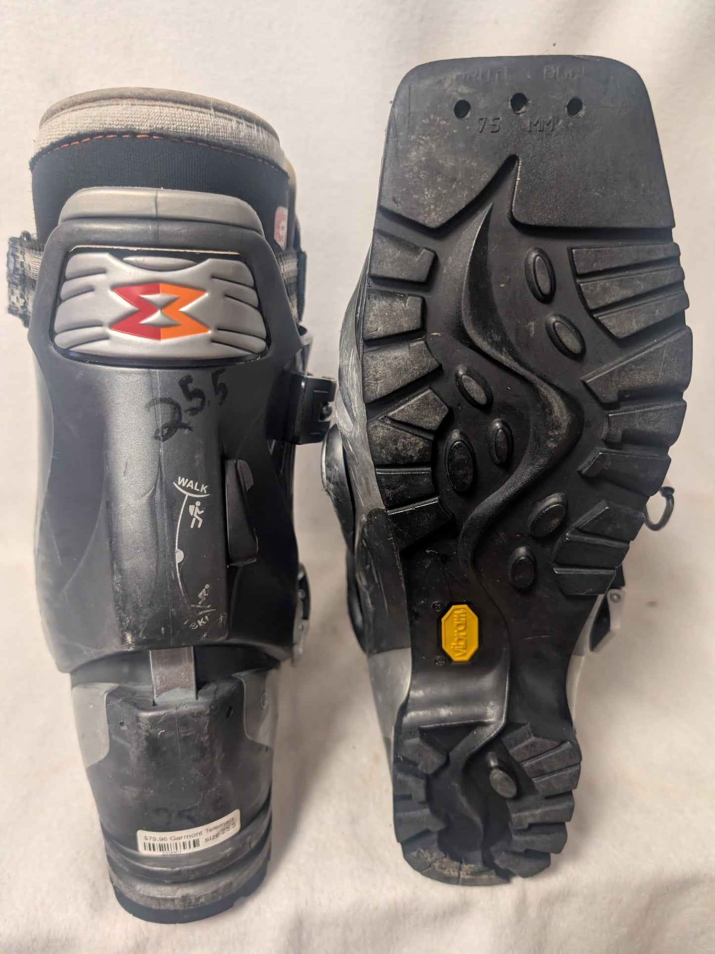 Garmont Telemark Ski Boots Size 25.5 Color Black Condition Used XC