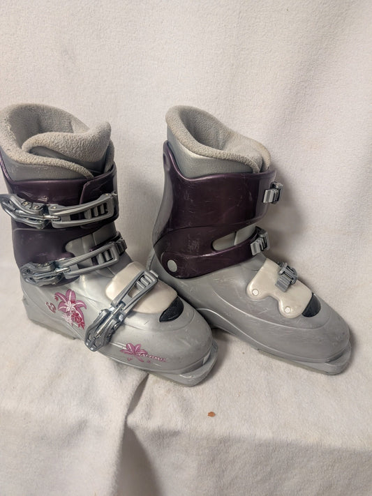 Salomon Ski Boots Size 24.5 Color Silver Condition Used Women