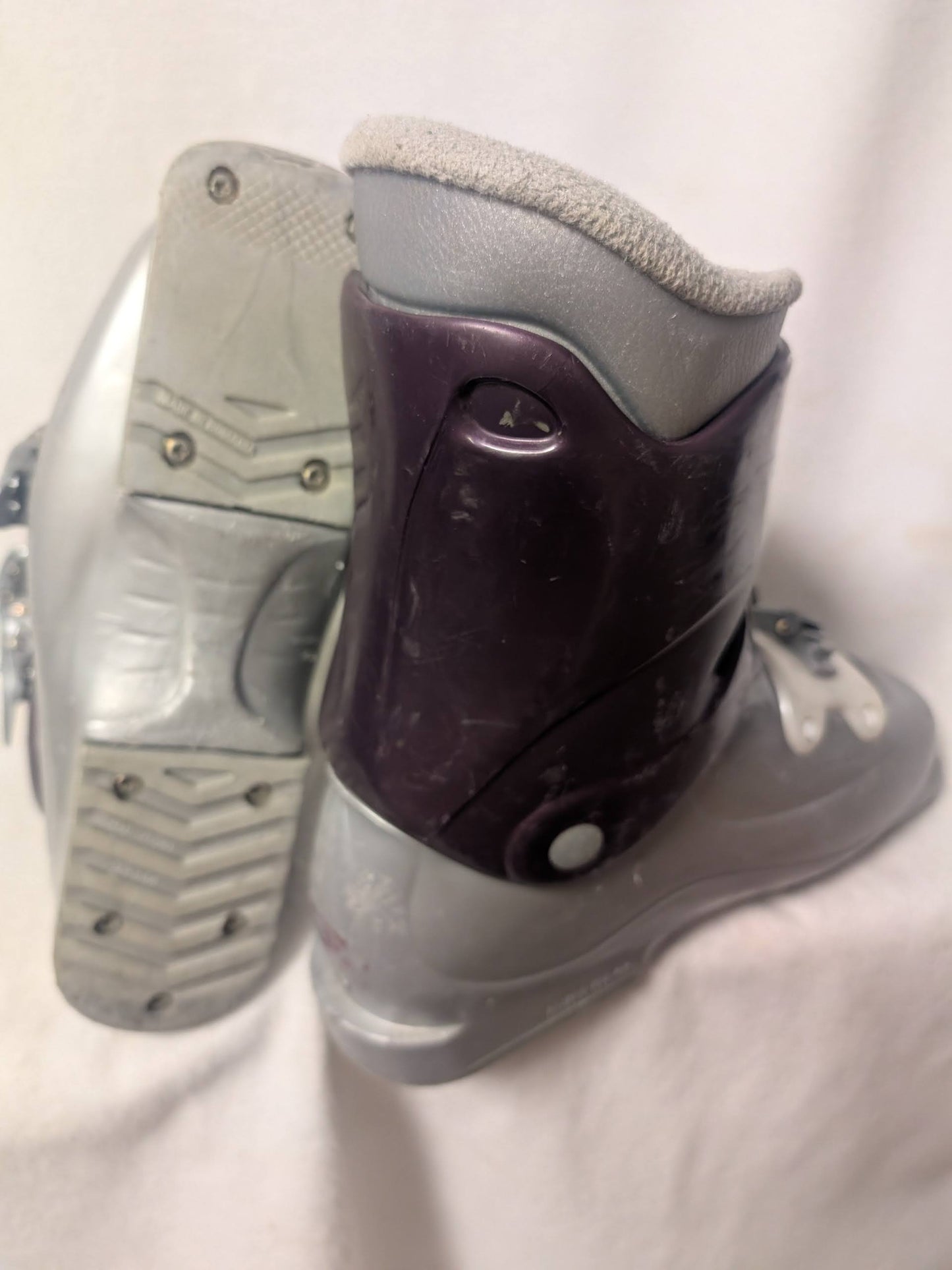 Salomon Ski Boots Size 24.5 Color Silver Condition Used Women
