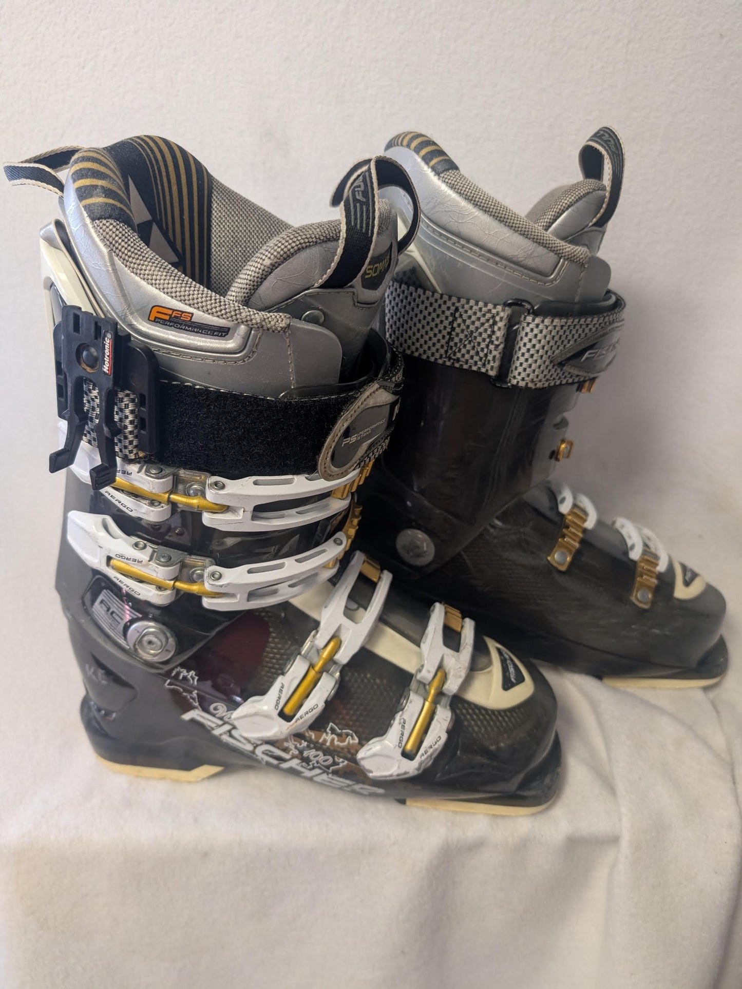 Fischer Vision 100 Ski Boots Size 24.5 Color Black Condition Used Women