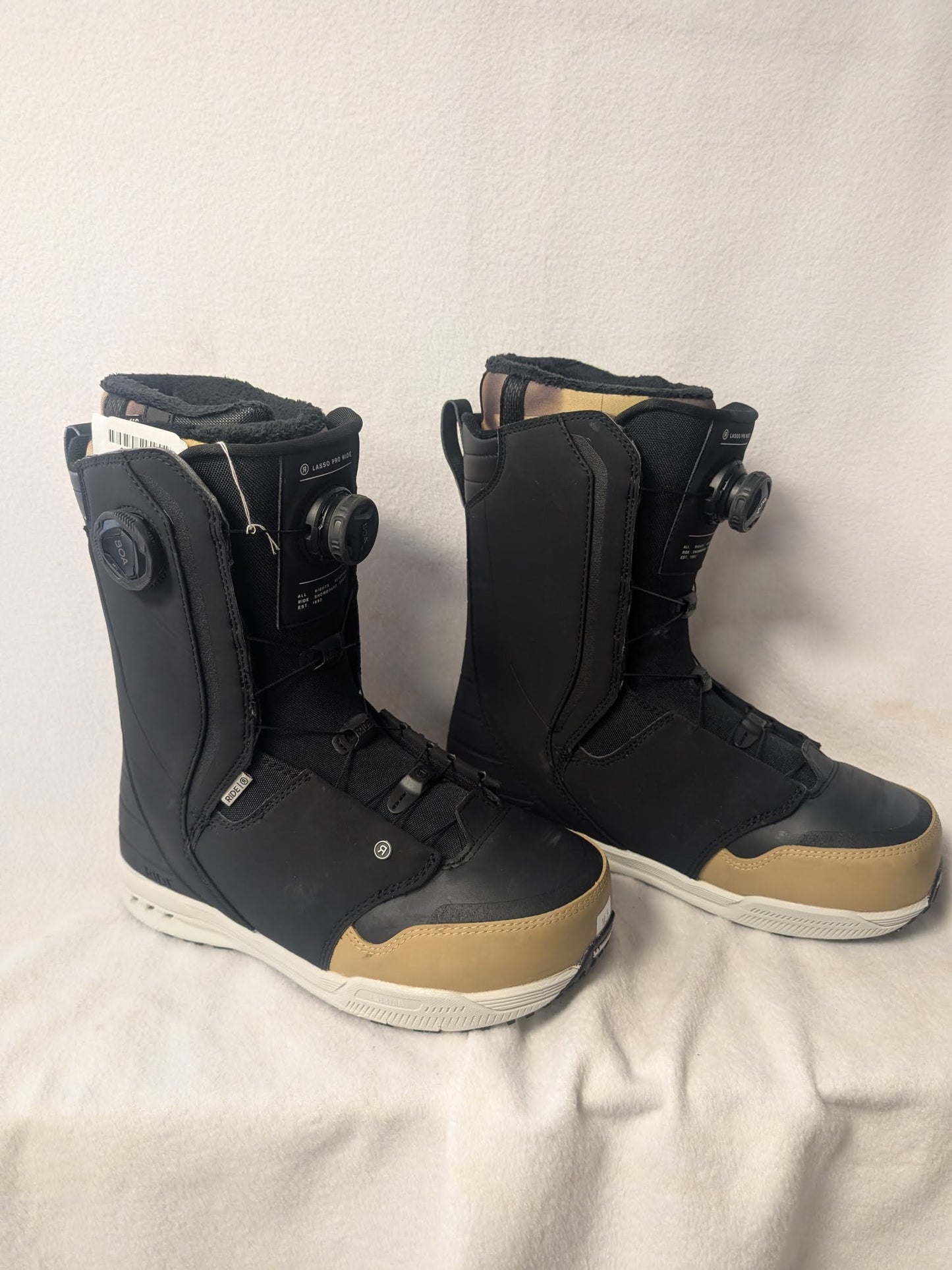 Ride BOA Lasso Pro Snowboard Boots Size 10.5 Color Black Condition Used