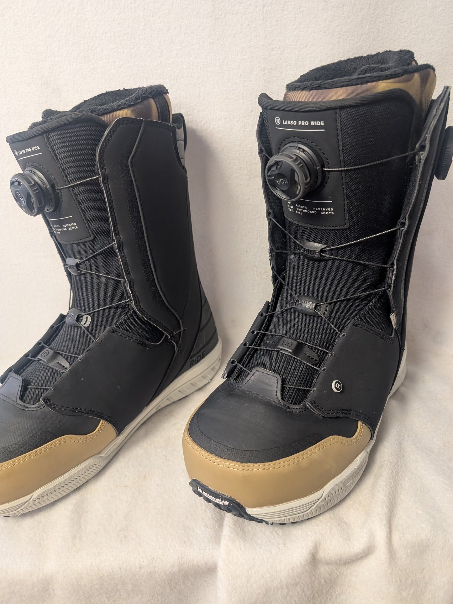 Ride BOA Lasso Pro Snowboard Boots Size 10.5 Color Black Condition Used