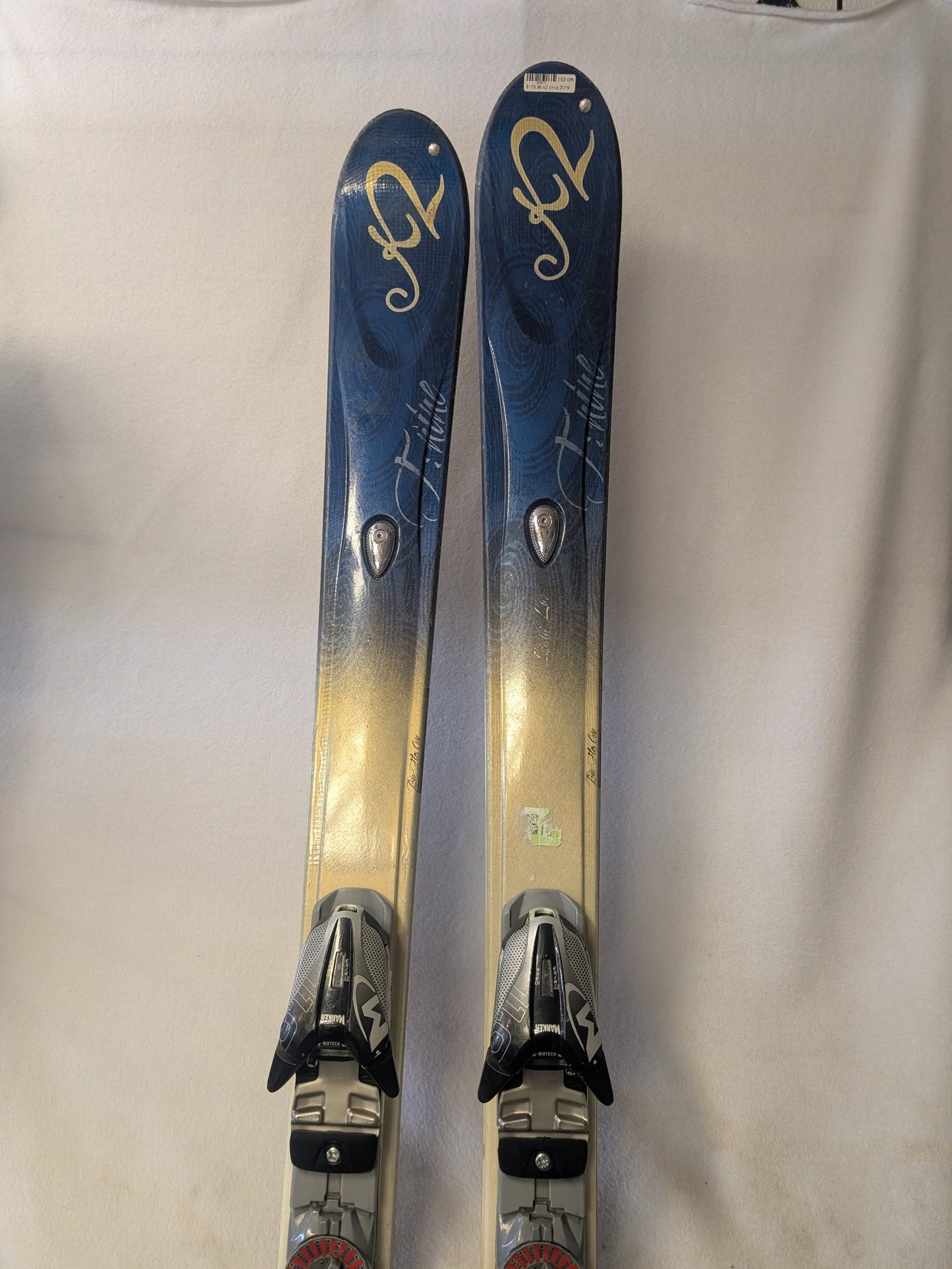 K2 Lotta Love Skis Marker Bindings Size 153 Cm Blue Used