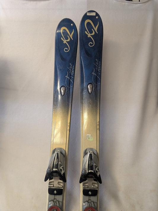 K2 Lotta Love Skis Marker Bindings Size 153 Cm Blue Used