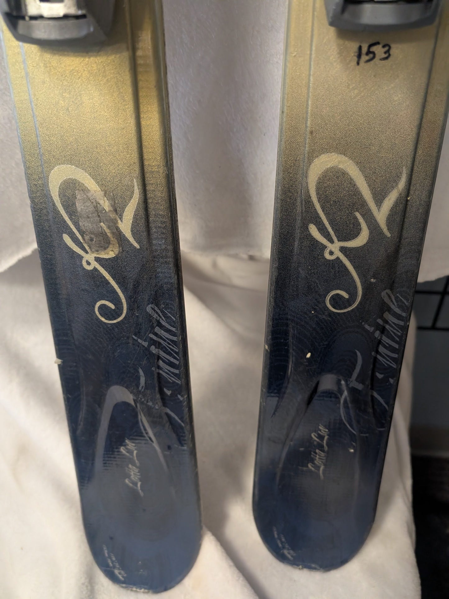 K2 Lotta Love Skis Marker Bindings Size 153 Cm Blue Used