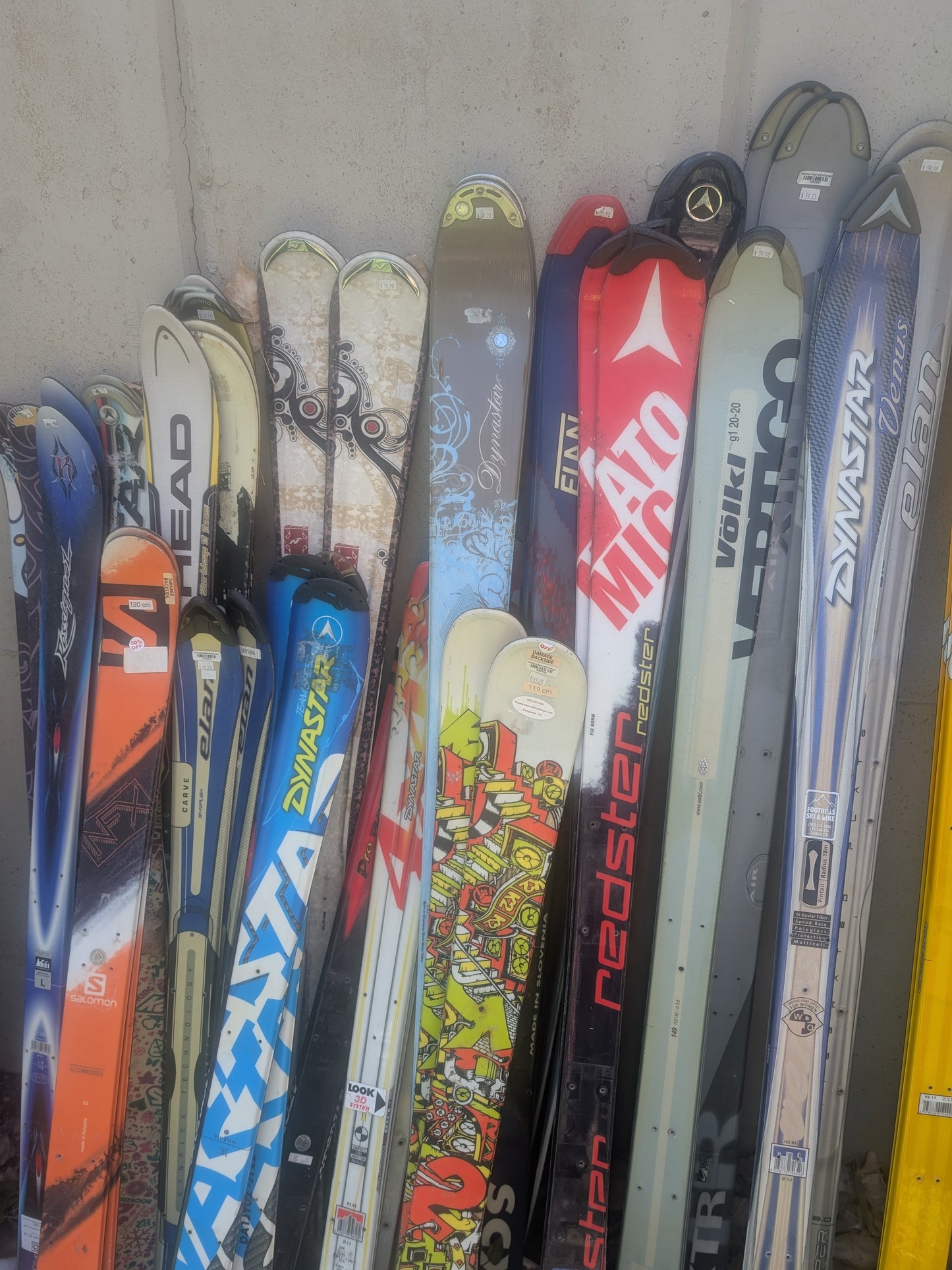 Assorted Skis No Bindings Used One Pair $59, Buy 3 get 2 free