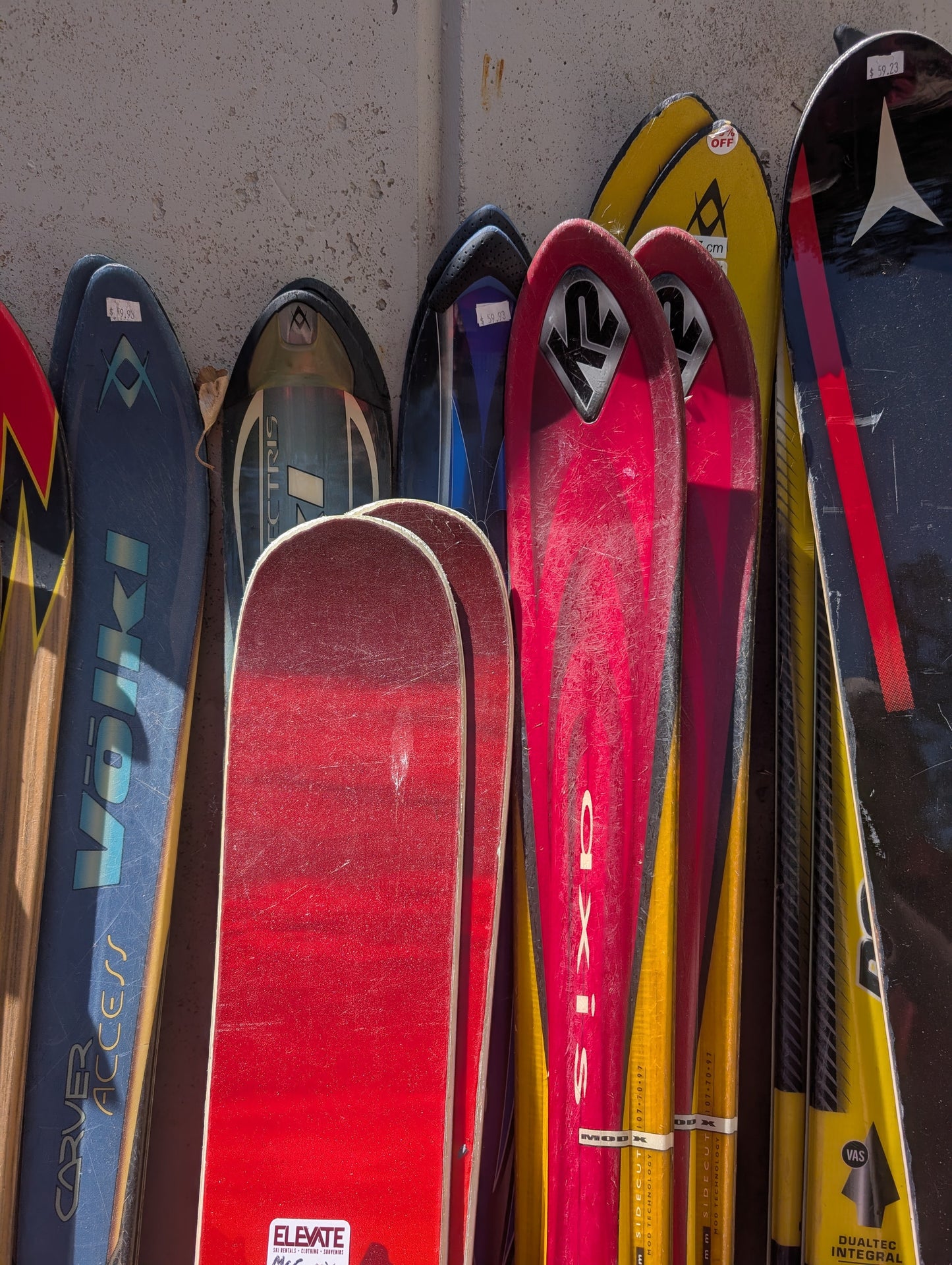 Assorted Skis No Bindings Used One Pair $59, Buy 3 get 2 free