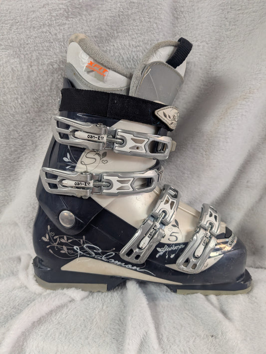 Salomon Devine 5 Ski Boots Size 25.5 Color Navy Condition Used