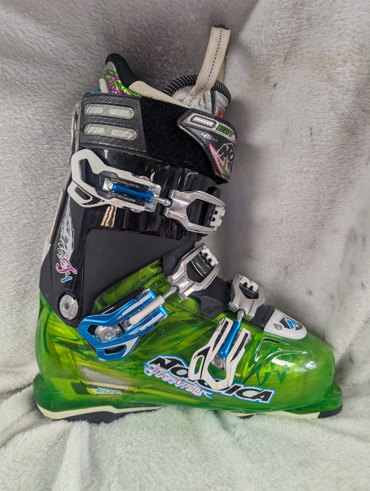 Nordica Fire Arrow F1 Ski Boots Size 25.5 Color Green Condition Used
