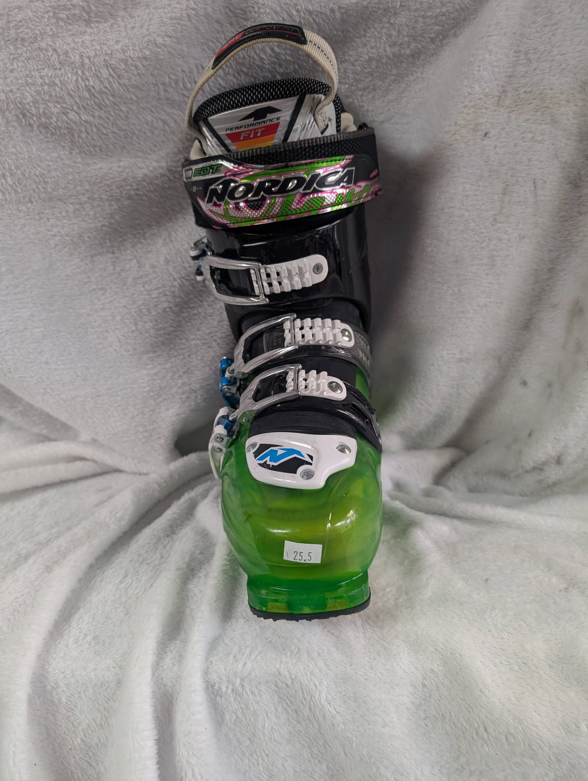 Nordica Fire Arrow F1 Ski Boots Size 25.5 Color Green Condition Used