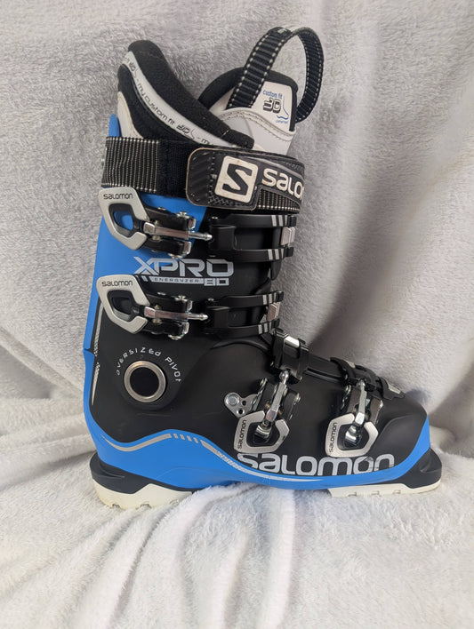 Salomon XPro 80 Ski Boots Size 25.5 Color Blue Condition Used